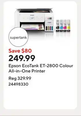 Staples Epson EcoTank ET-2800 Colour All-in-One Printer offer