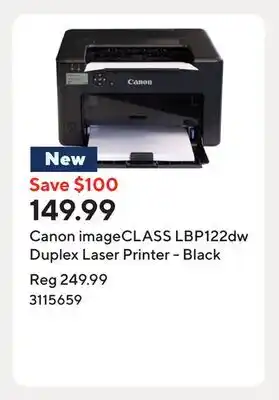 Staples Canon imageCLASS LBP122dw Duplex Laser Printer - Black offer