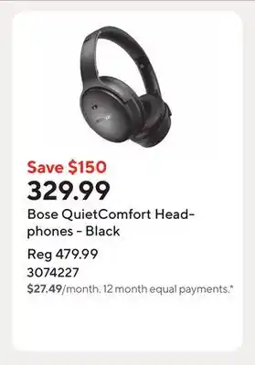 Staples Bose QuietComfort Headphones - Black offer