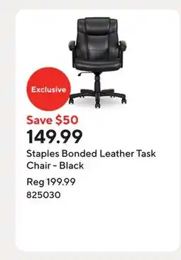 Staples Staples Bonded Leather Task Chair - Black offer