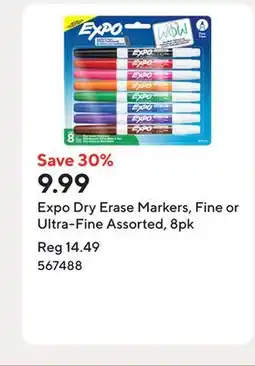 Staples Expo Dry Erase Markers, Fine or Ultra-Fine Assorted, 8pk offer