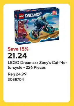 Staples LEGO Dreamzzz Zoey's Cat Motorcycle - 226 Pieces offer