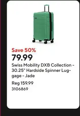 Staples Swiss Mobility DXB Collection - 30.25 Hardside Spinner Luggage - Jade offer