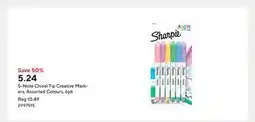 Staples S-Note Chisel Tip Creative Markers, Assorted Colours, 6pk offer