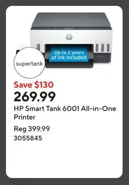 Staples HP Smart Tank 6001 All-in-One Printer offer