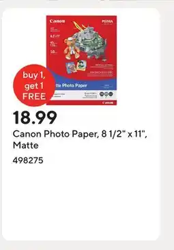 Staples Canon Photo Paper, 8 1/2 x 11, Matte offer