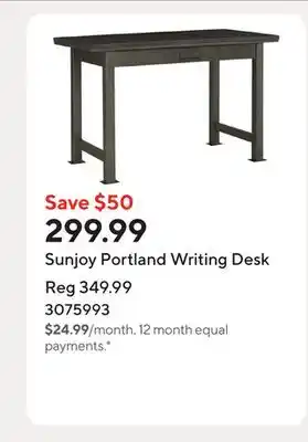 Staples Sunjoy Portland Writing Desk offer
