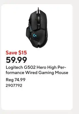 Staples Logitech G502 Hero High Performance Wired Gaming Mouse offer