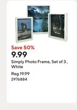 Staples Simply Photo Frame, Set of 3 , White offer