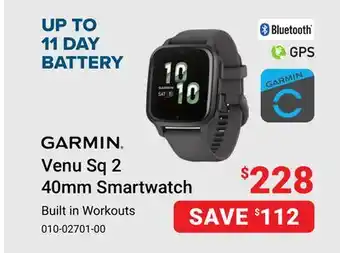 Visions Electronics Garmin Venu Sq 2 40mm Smartwatch offer