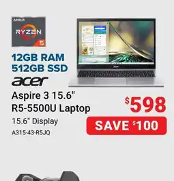 Visions Electronics Acer Aspire 3 15.6 R5-5500U Laptop offer