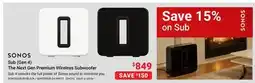 Visions Electronics Sonos Sub (Gen 4) The Next Gen Premium Wireless Subwoofer offer