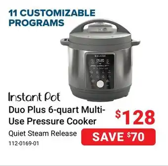 Visions Electronics Instant Pot Duo Plus 6-quart Multi-Use Pressure Cooker offer