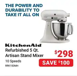Visions Electronics KitchenAid Refurbished 5 Qt. Artisan Stand Mixer offer