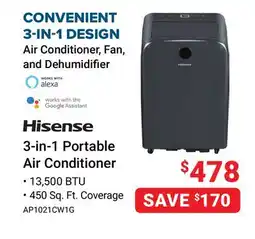 Visions Electronics Hisense 3-in-1 Portable Air Conditioner offer