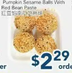 Oceans Fresh Food Market Pumpkin Sesame Balls With Red Bean Paste offer