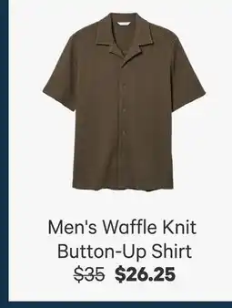 Joe Fresh Men's Waffle Knit Button-Up Shir offer