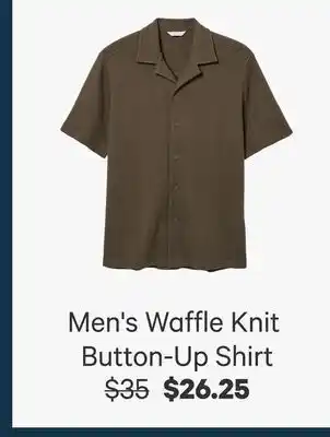 Joe Fresh Men's Waffle Knit Button-Up Shir offer