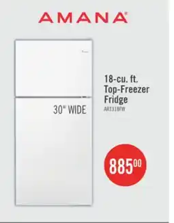 The Brick Amana 30 18 Cu. Ft. Top-Mount Refrigerator - White - ART318FFDW offer