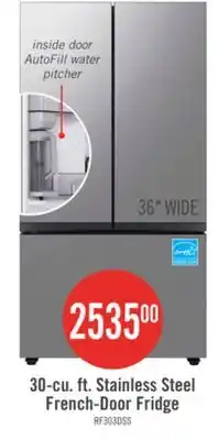 The Brick Samsung 36 30.1 Cu. Ft. Bespoke French-Door Refrigerator - Stainless Steel - RF30BB6200QLAA offer