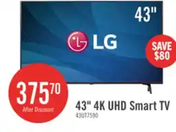 The Brick LG 43 4K UHD HDR10+ HGiG 60Hz webOS Smart TV (43UT7590PUA) offer