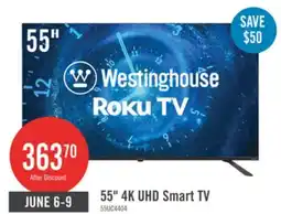 The Brick Westinghouse 55 4K UHD Roku Smart TV offer