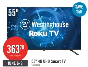 The Brick Westinghouse 55 4K UHD Roku Smart TV offer