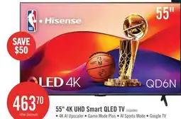The Brick Hisense 55 QLED 4K UHD HDR10+ Dolby Vision 60Hz Google Smart TV (55QD6N) offer