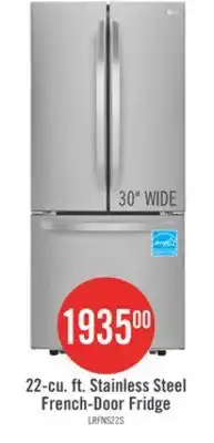 The Brick LG 30 22 Cu. Ft. French-Door Refrigerator - Smudge Proof Stainless Steel - LRFNS2200S offer