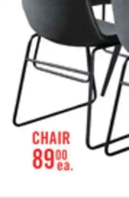 The Brick Tess Dining Chair with Leather-Look Fabric, Metal - Grey offer