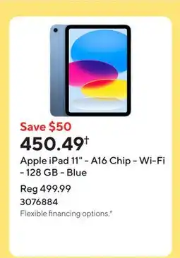 Staples Apple iPad 11 - A16 Chip - Wi-Fi - 128 GB - Blue offer