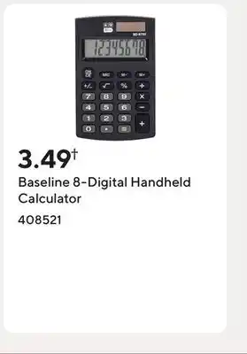 Staples Baseline 8-Digital Handheld Calculator offer