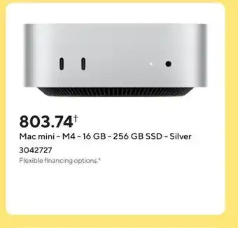 Staples Mac mini - M4 - 16 GB - 256 GB SSD - Silver offer