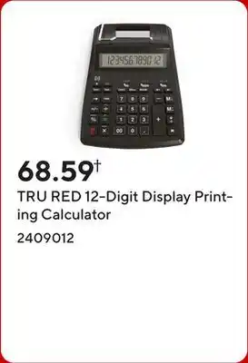 Staples TRU RED 12-Digit Display Printing Calculator offer
