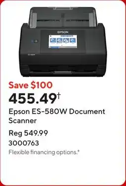 Staples Epson ES-580W Document Scanner offer