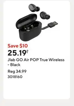 Staples Jlab GO Air POP True Wireless - Black offer