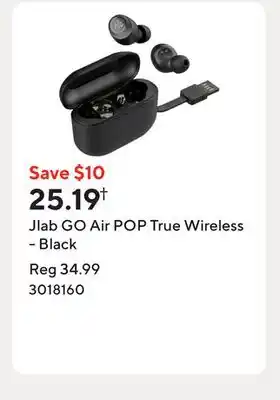 Staples Jlab GO Air POP True Wireless - Black offer