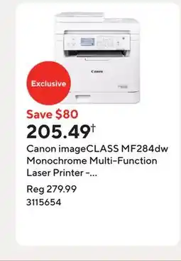 Staples Canon imageCLASS MF284dw Monochrome Multi-Function Laser Printer - White offer