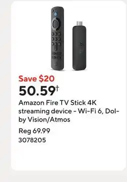 Staples Amazon Fire TV Stick 4K streaming device - Wi-Fi 6, Dolby Vision/Atmos offer