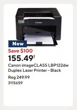 Staples Canon imageCLASS LBP122dw Duplex Laser Printer - Black offer