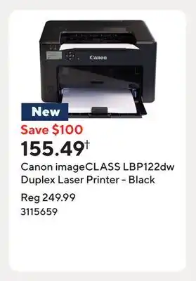 Staples Canon imageCLASS LBP122dw Duplex Laser Printer - Black offer