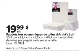 Michaels Paquets très économiques de toiles d'Artist's Loft offer