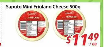 Bestco Food Mart Saputo Mini Friulano Cheese offer