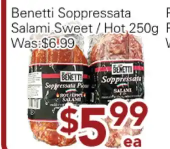 Ample Food Market Benetti Soppressata Salami Sweet /Hot offer
