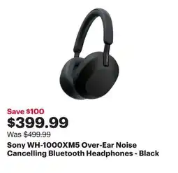 Best Buy Sony WH-1000XM5 Over-Ear Noise Cancelling Bluetooth Headphones - Black offer