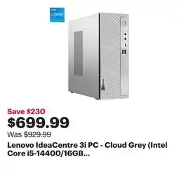Best Buy Lenovo IdeaCentre 3i PC - Cloud Grey (Intel Core i5-14400/16GB RAM/512GB SSD/Windows 11) offer