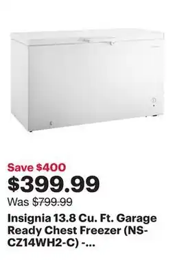 Best Buy Insignia 13.8 Cu. Ft. Garage Ready Chest Freezer (NS-CZ14WH2-C) - White - Only at Best Buy offer