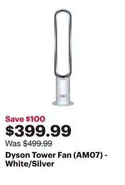 Best Buy Dyson Tower Fan (AM07) - White/Silver offer