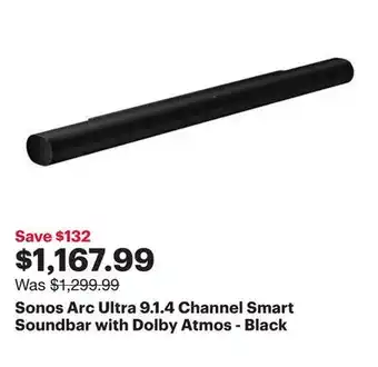 Best Buy Sonos Arc Ultra 9.1.4 Channel Smart Soundbar with Dolby Atmos - Black offer
