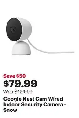 Best Buy Google Nest Cam Wired Indoor Security Camera - Snow offer